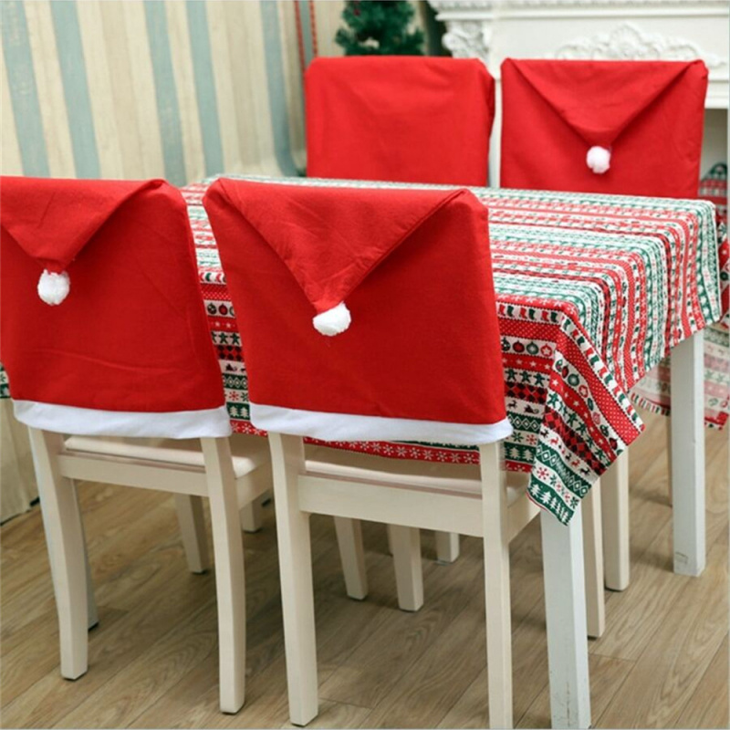 Festive Holiday Decorations for Home & Party, Christmas Chair Covers , Durable Fabric Seat Protectors