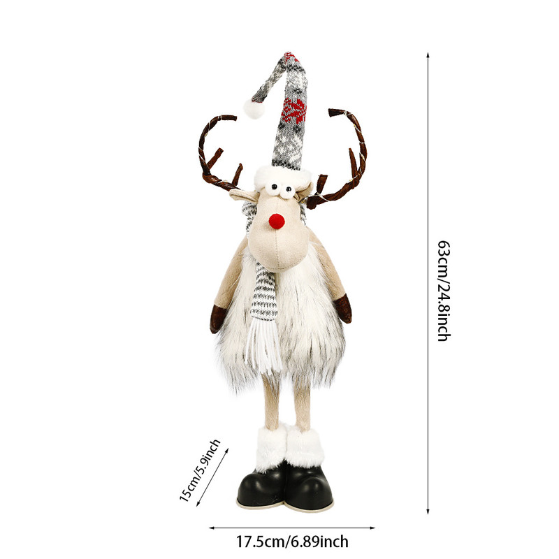 Dolls Navidad Figurine Ornaments, Christmas Large Standing Elk, With Lights Reindeer, Gift New Year Home Decor