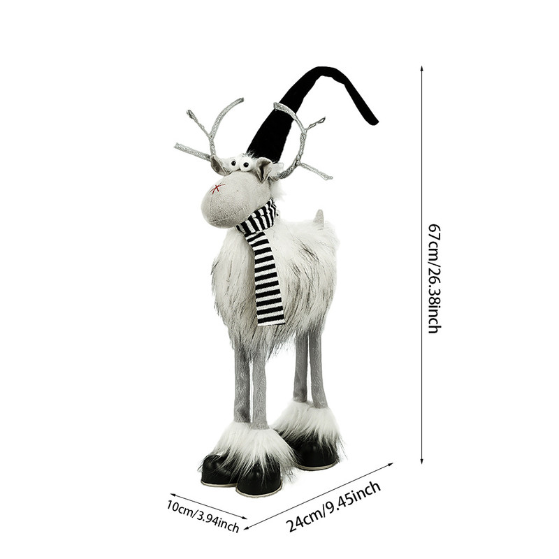 Dolls Navidad Figurine Ornaments, Christmas Large Standing Elk, With Lights Reindeer, Gift New Year Home Decor