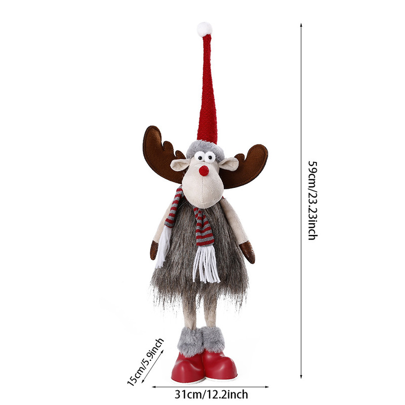 Dolls Navidad Figurine Ornaments, Christmas Large Standing Elk, With Lights Reindeer, Gift New Year Home Decor