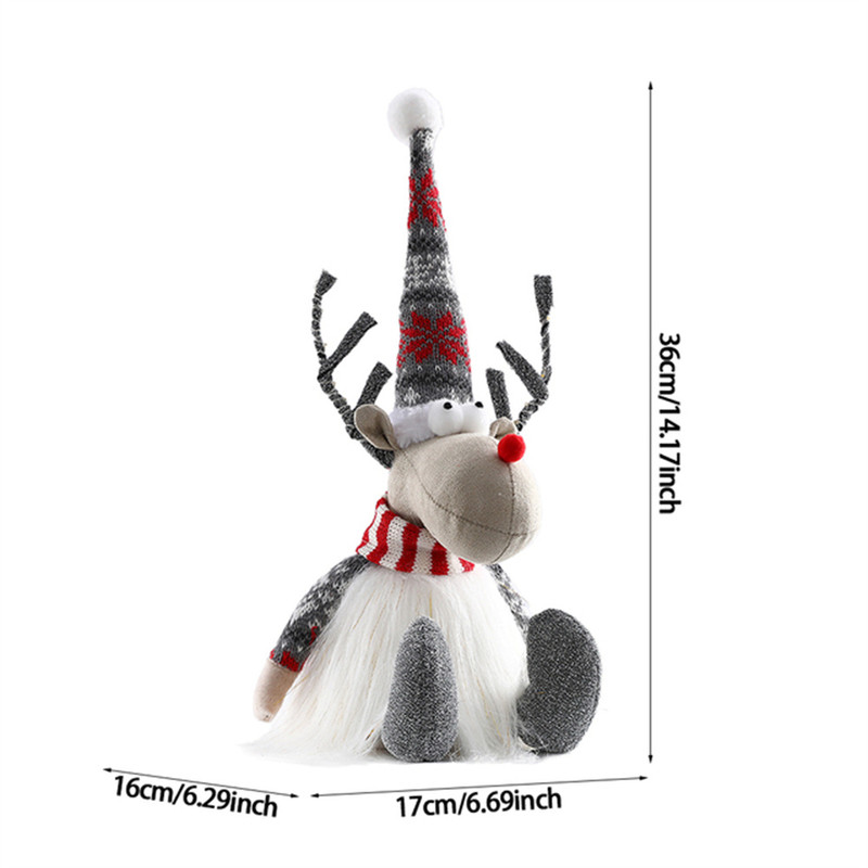 Dolls Navidad Figurine Ornaments, Christmas Large Standing Elk, With Lights Reindeer, Gift New Year Home Decor
