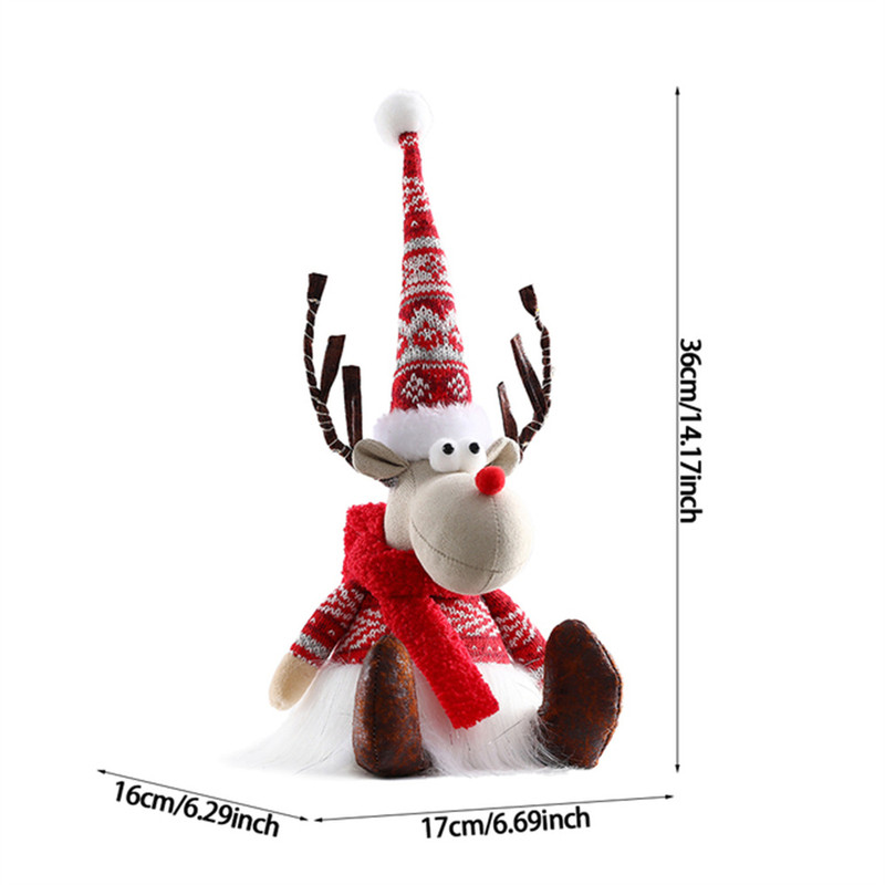 Dolls Navidad Figurine Ornaments, Christmas Large Standing Elk, With Lights Reindeer, Gift New Year Home Decor
