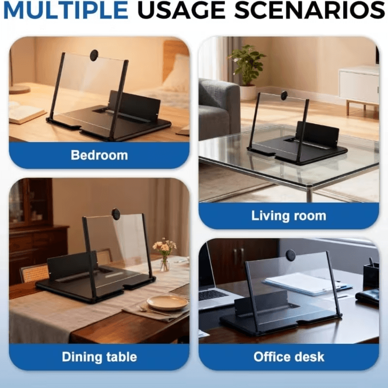 hands free phone viewing stand with magnifying lens