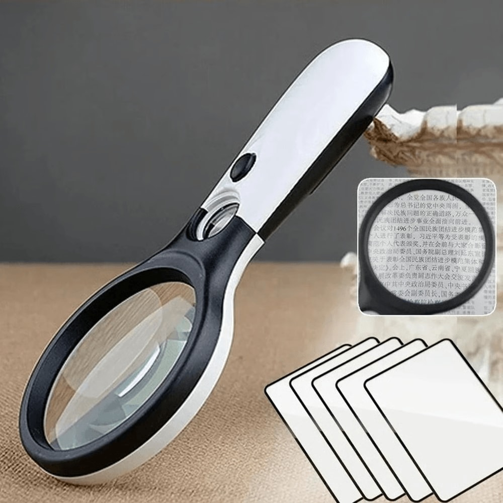 handheld LED magnifying glass for reading