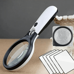handheld 45x led magnifying glass for reading, crafting, and detail inspection