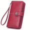 womens RFID zip leather clutch