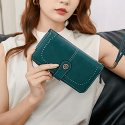 rrfid leather wallet clutch, secure daily carry for cards, cash, travel & identity safety