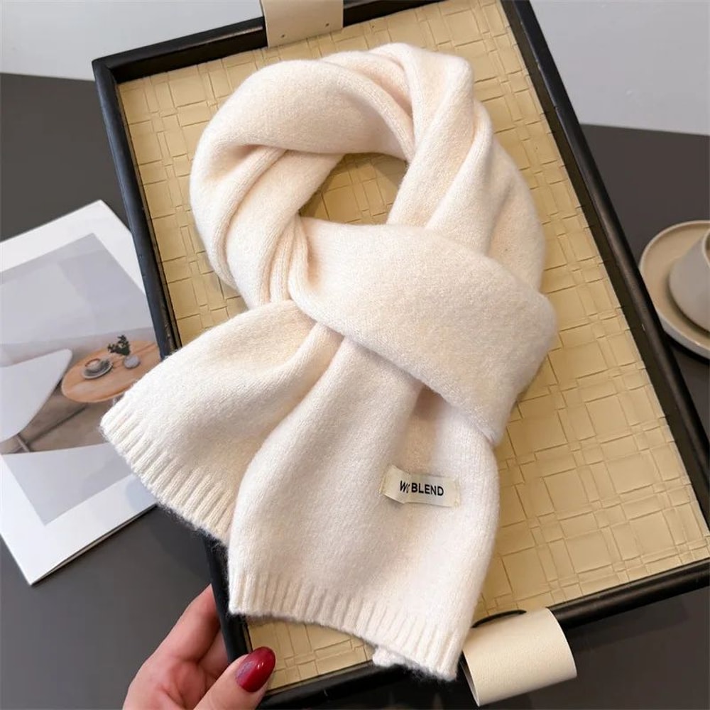 Soft scarf with overcoat on woman