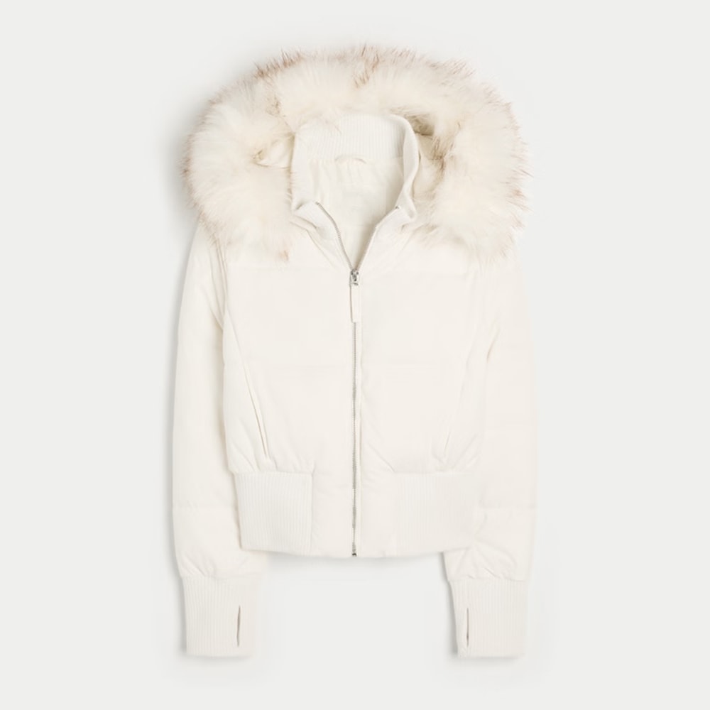 Womens Faux Fur Winter Jacket Stylish Quilted Coat With Hood 2