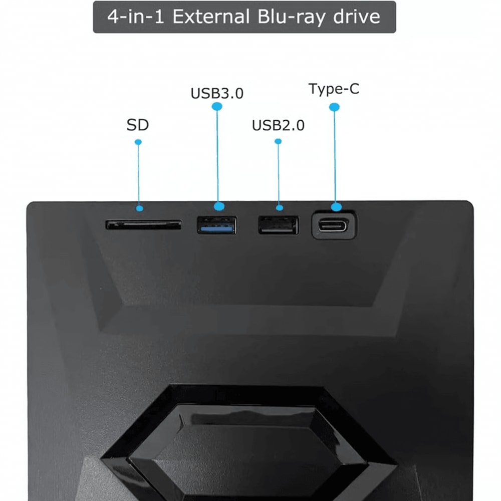 External USB CDDVD Drive For Laptop PC Read And Burn Discs Without Setup 1