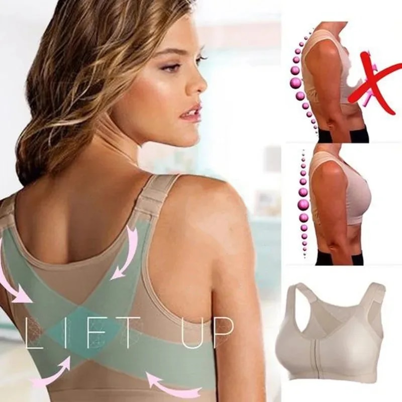 Posture Support Bra, Align Shoulders & Relieve Back Pain with Front Closure