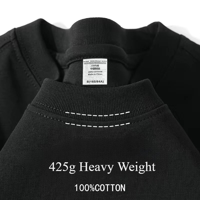 Heavyweight Cotton Mens TShirt Durable Breathable Everyday Round Neck Tee 6