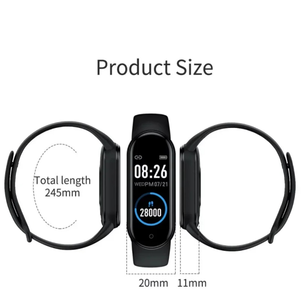 M4 Smart Watch Band Step Counter Heart Rate Blood Pressure Fitness Tracker 5