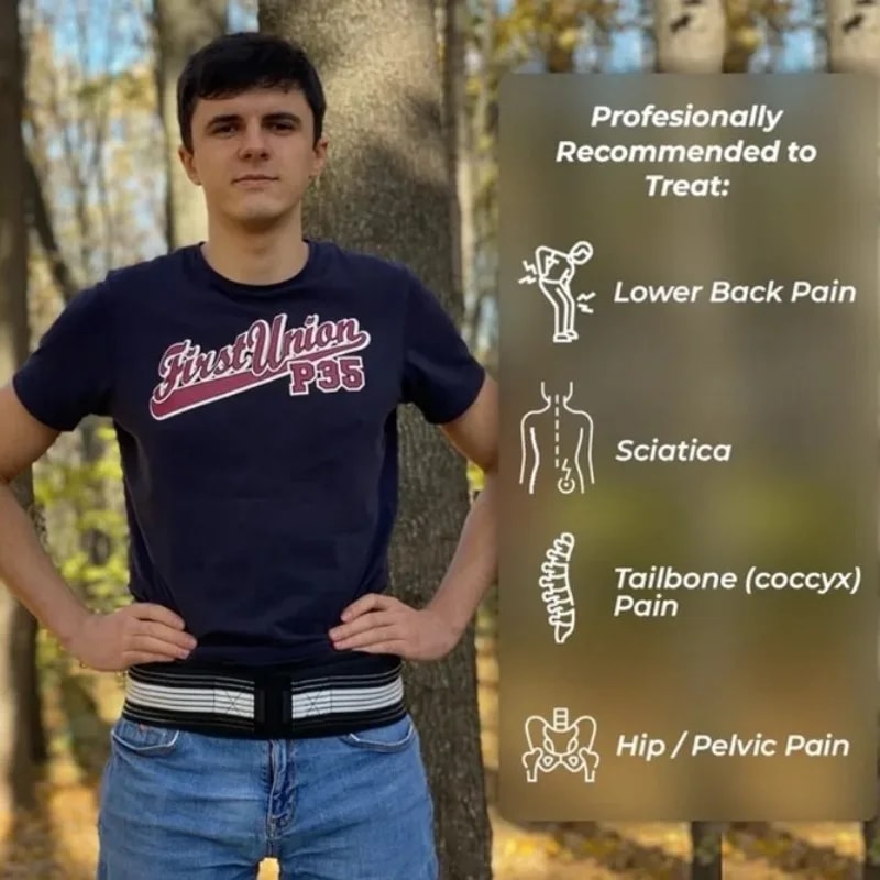 Sacroiliac Joint Belt for Lower Back & Hip Pain Relief, Pelvic & Sciatica Support