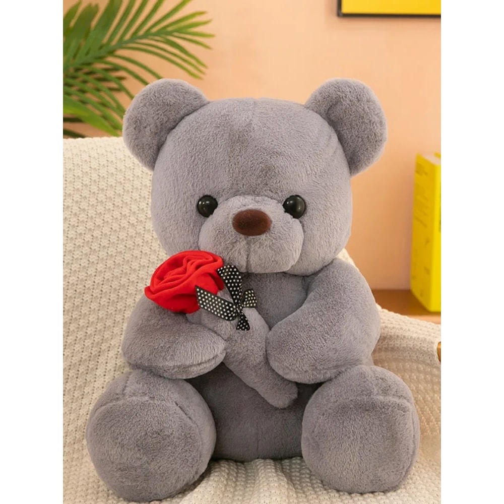Romantic Valentines Day Teddy Bear With Roses Perfect Gift For Her 0