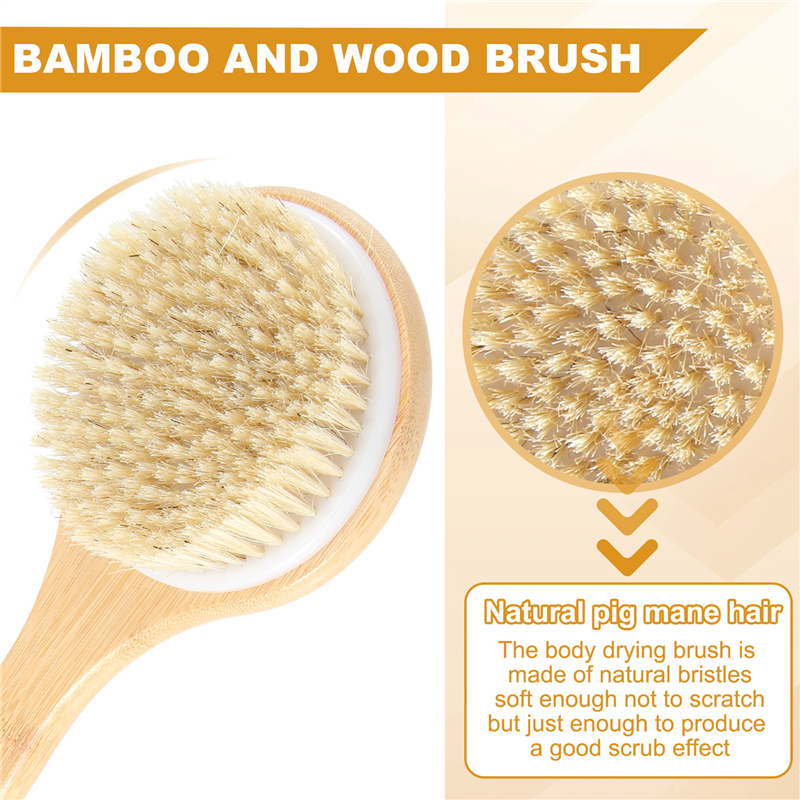 EcoFriendly Bamboo Back Scrubber Soft Bristles For Smooth Skin Exfoliation 3