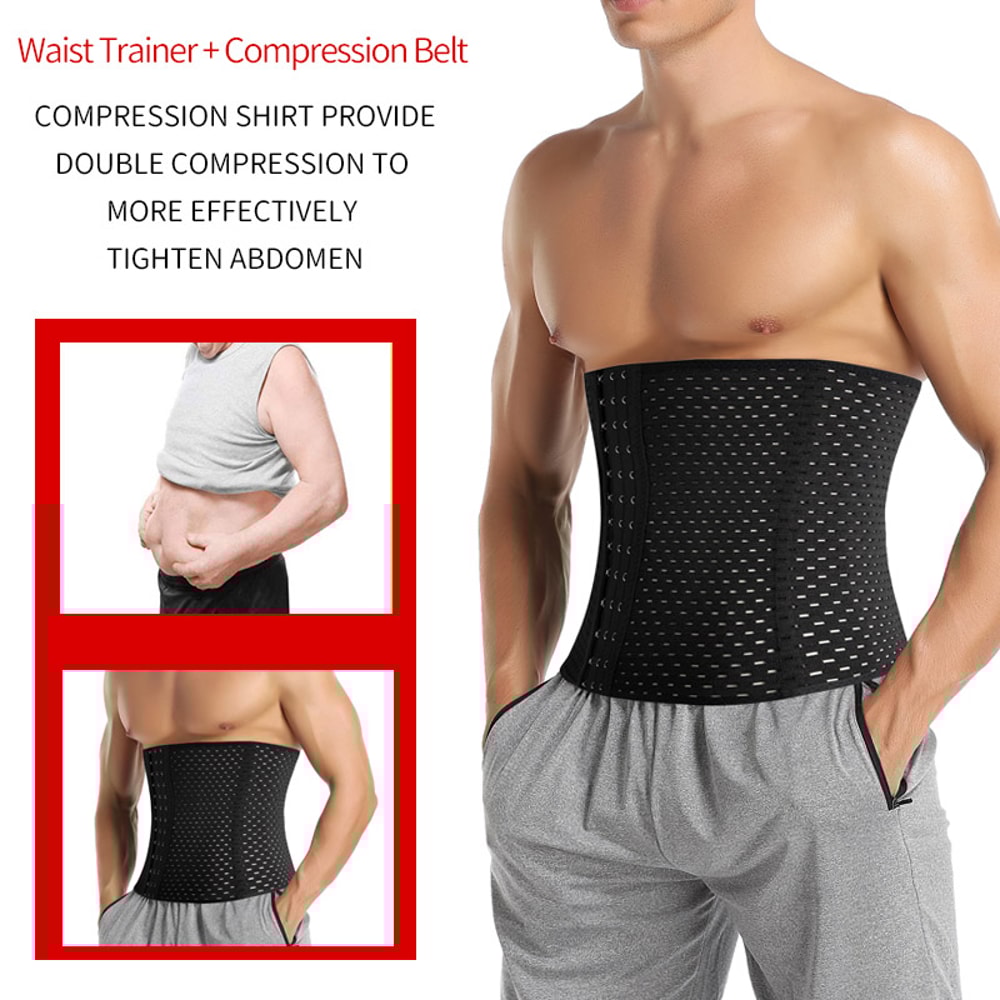 Adjustable Waist Trainer Belt For Men High Compression Body Shaper Tummy Control 1