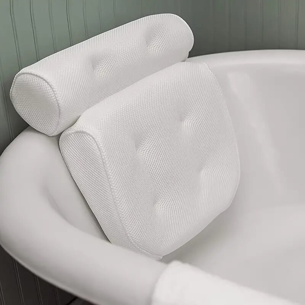 Bathtub Neck and Back Support Pillow, Ultimate Spa Experience with Anti-Slip Design