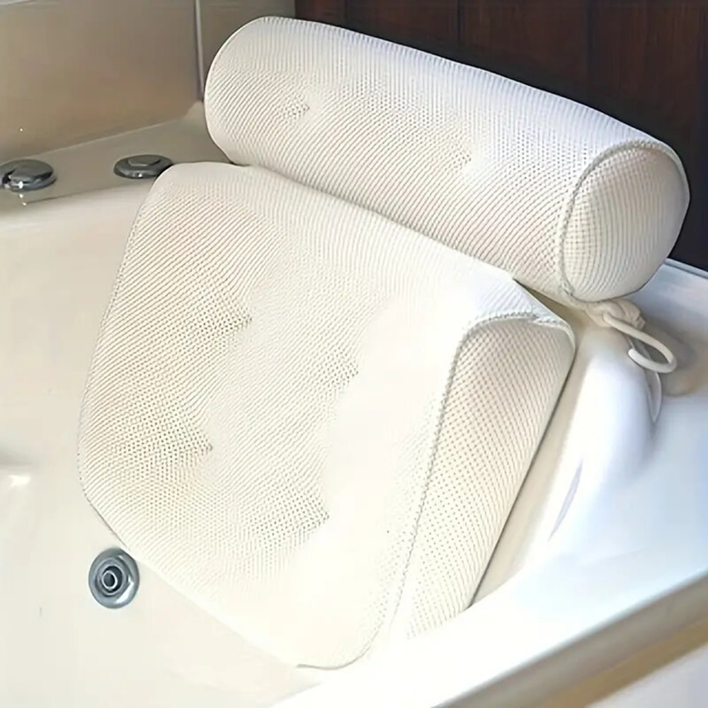 Bathtub Neck and Back Support Pillow, Ultimate Spa Experience with Anti-Slip Design