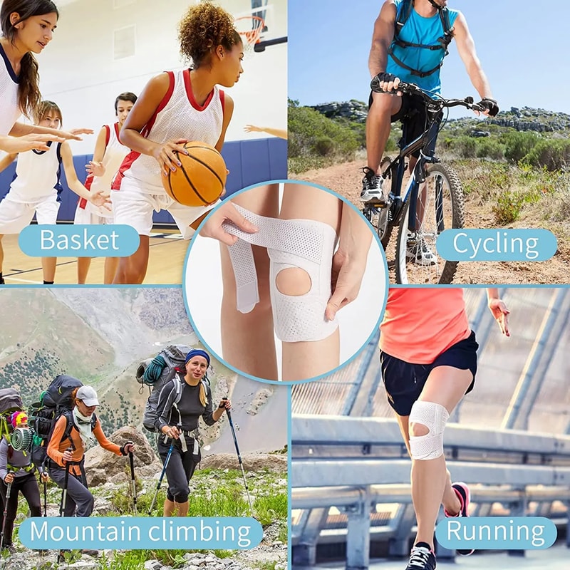 Breathable Knee Brace with Side Stabilizers for Meniscus Tear and Arthritis Support