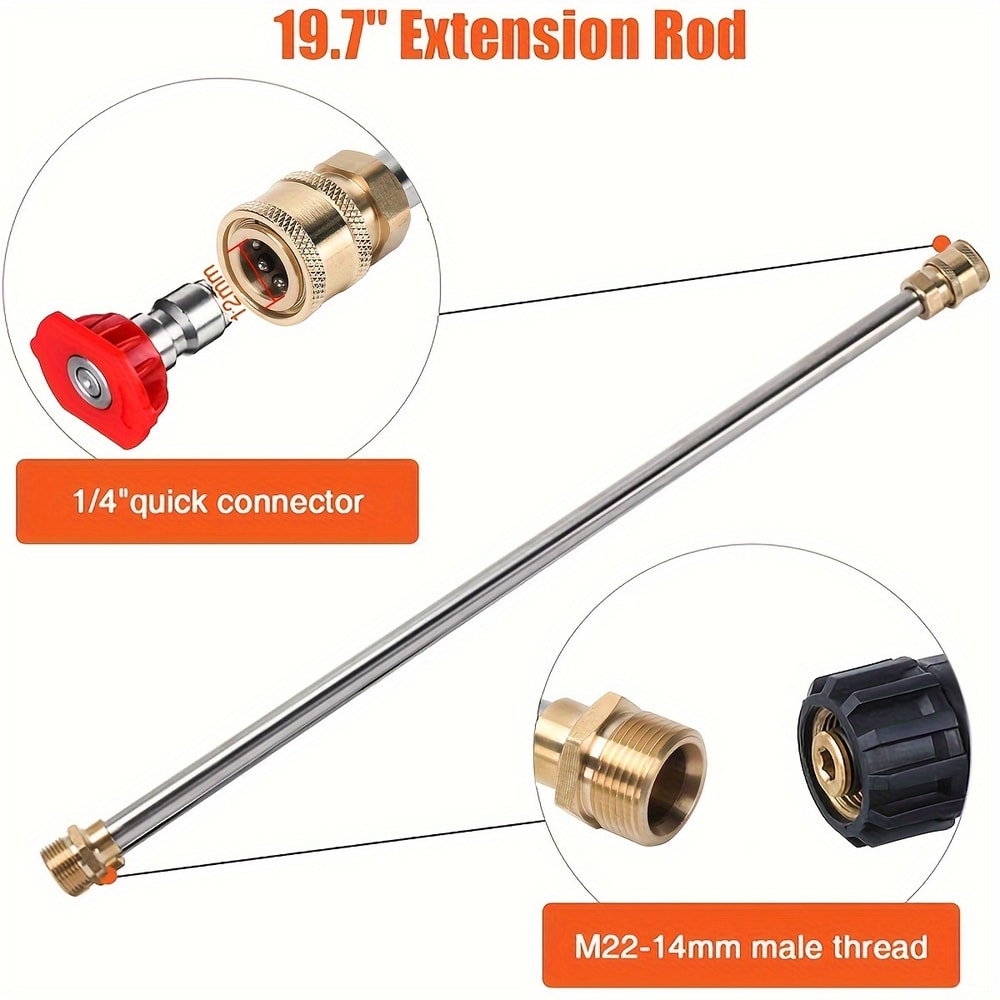 MultiPurpose Pressure Washer Gun Extension Pack 7