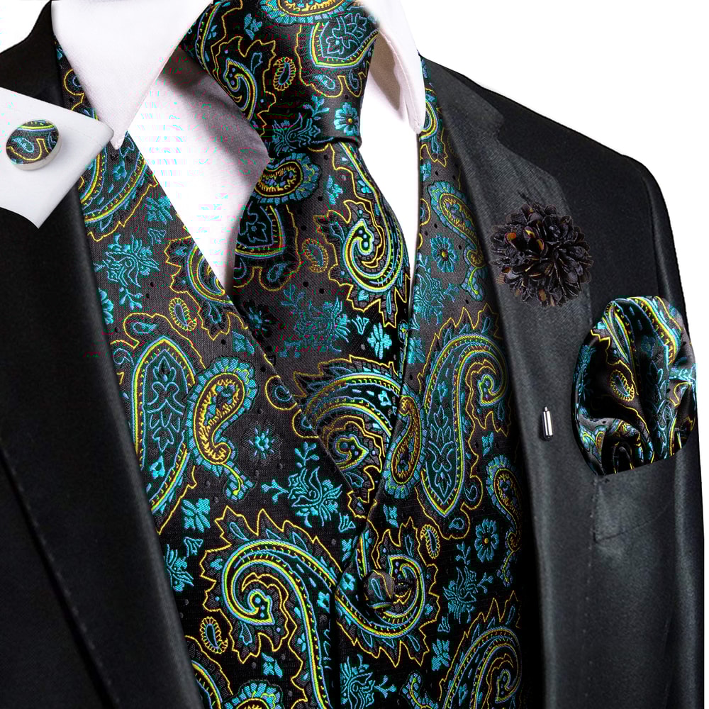 Men Wedding And Party Silk Jacquard Vest Accessory Collection 18