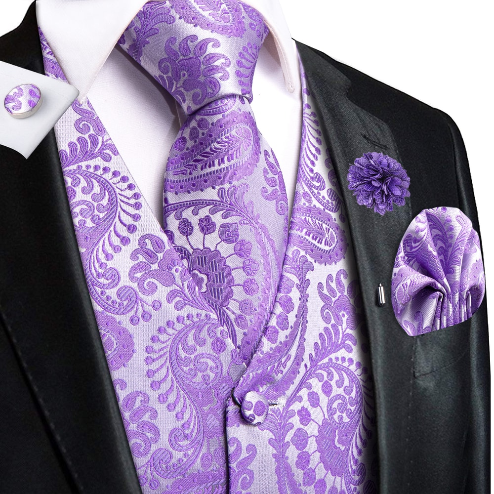 Men Wedding And Party Silk Jacquard Vest Accessory Collection 11
