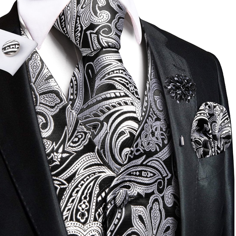 Men Wedding And Party Silk Jacquard Vest Accessory Collection 21
