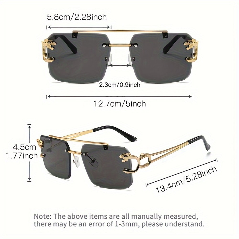 Golden Edge Frameless Sunglasses for Men and Women Anti Glare UV Protection Shades