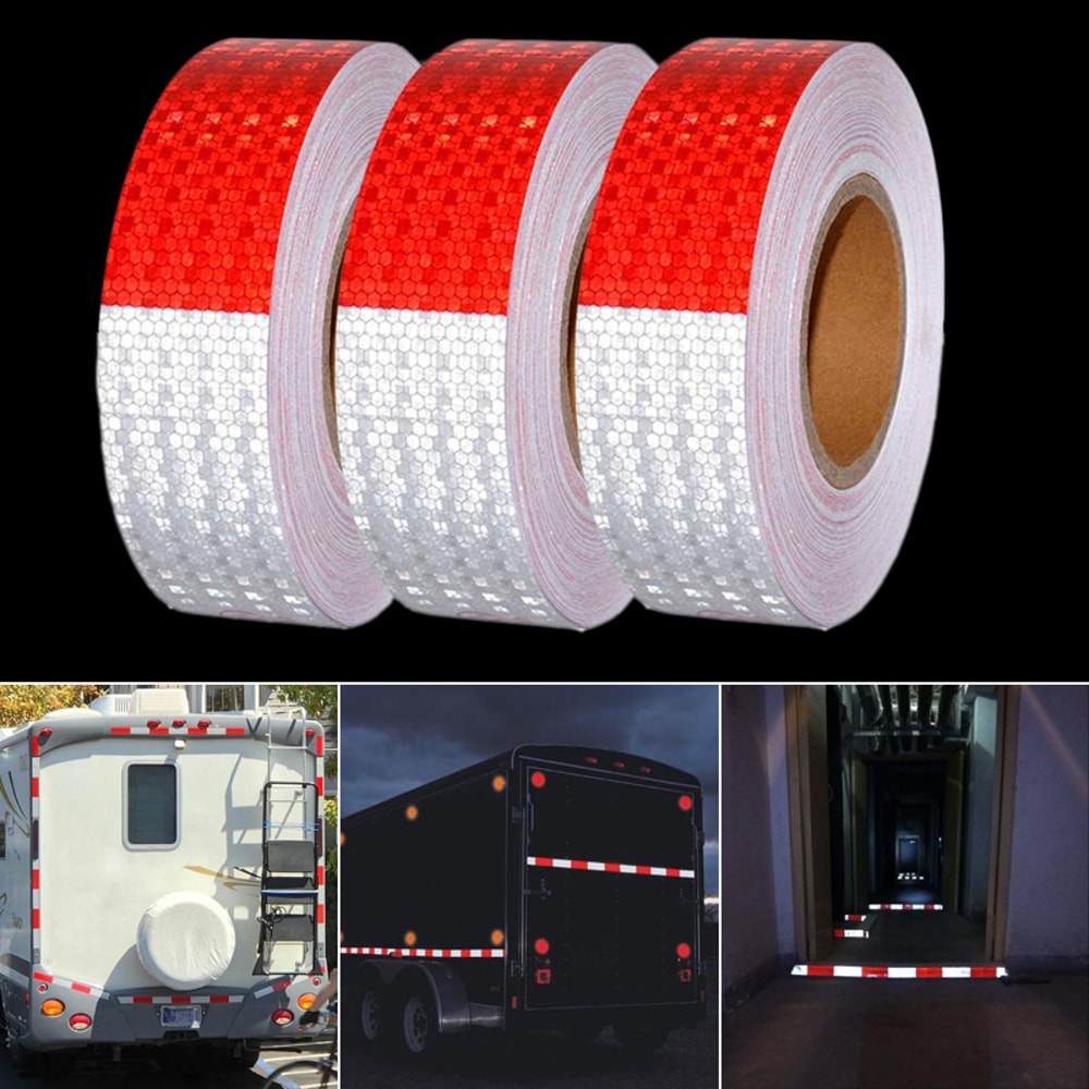 DOT-C2 Reflective Tape 2" x 150' Red White Conspicuity Tape for Trailers & Trucks