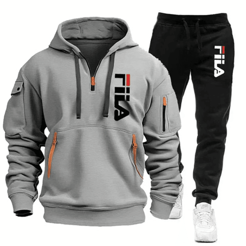 Men Casual Athletic Hoodie And Jogging Pants Set 1