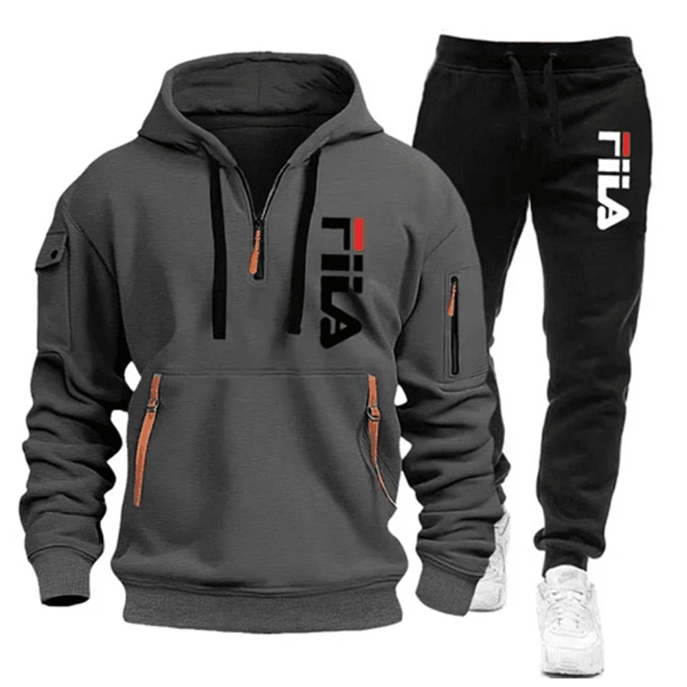 Men Casual Athletic Hoodie And Jogging Pants Set 16