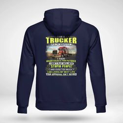 i am a trucker i don't play well with stupid people- aop hoodie/ navy
