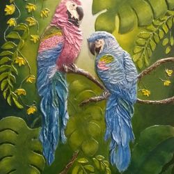 3D panel "Parrots", size 65x45