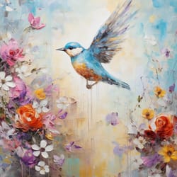 printable digital download abstract animals flowers colorful 74 - file ready print