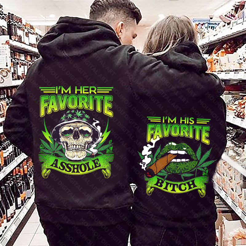 Im Her Favorite Asshole Im His Favorite Bitch Weed PNG Couple PNG Gift For Valentine Digital Downlo 1