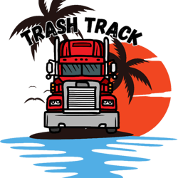 hank and trash truck sunset