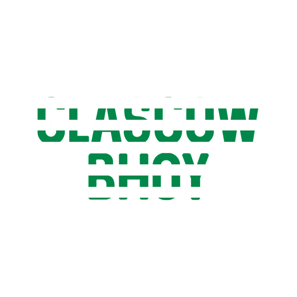 GLASGOW BHOY, Glasgow Celtic Football Club Green and White Hooped Text Design.png