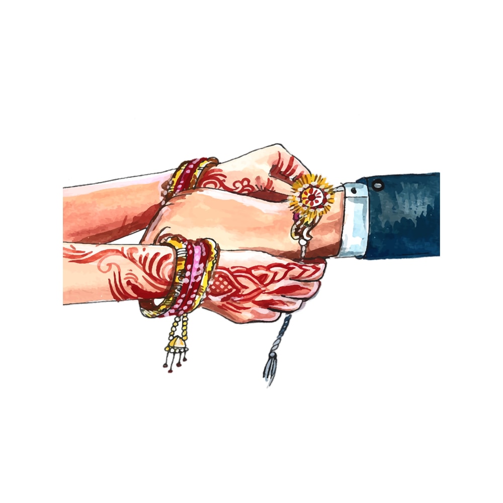 Hand draw watercolor raksha bandhan celebration.png