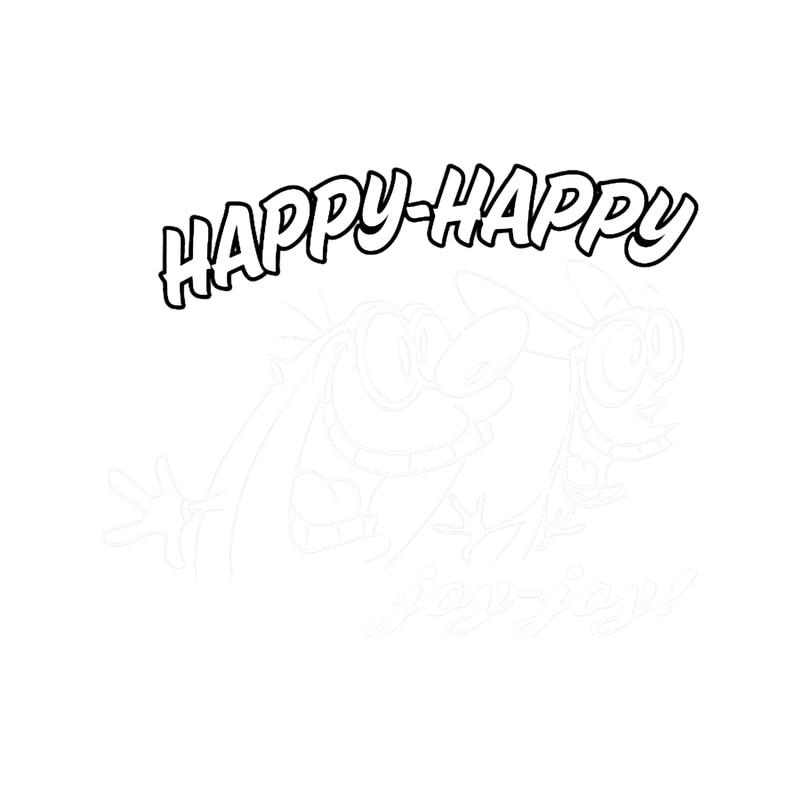 Ren and Stimpy Happy, Happy, Joy, Joy Simple Line Sketch.png