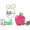 Cute apple and onion couple .png