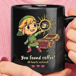 you found coffee all hearts restored zelda coffee mug 11oz