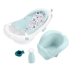 Baby to Toddler Bath 4 In 1 Sling N Seat Tub with Removable Infant Support and 2 Toys, Pacific Pebble