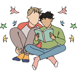 heartstopper nick nelson and charlie spring reading a book