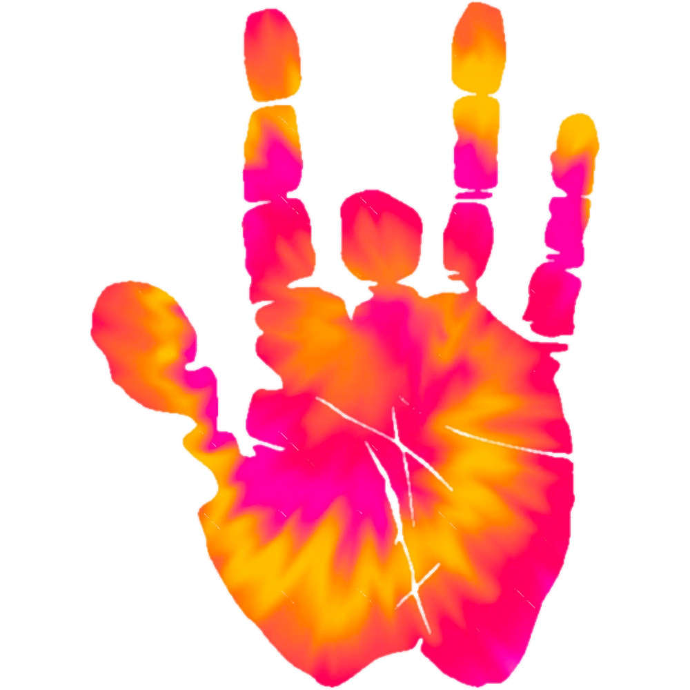 Spiral Psychedellic Neon Pink, Yellow and Orange Tie Dye Jerry Hand .png