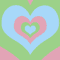 Radiating Hearts Pink, Blue, and Green Graphic .png