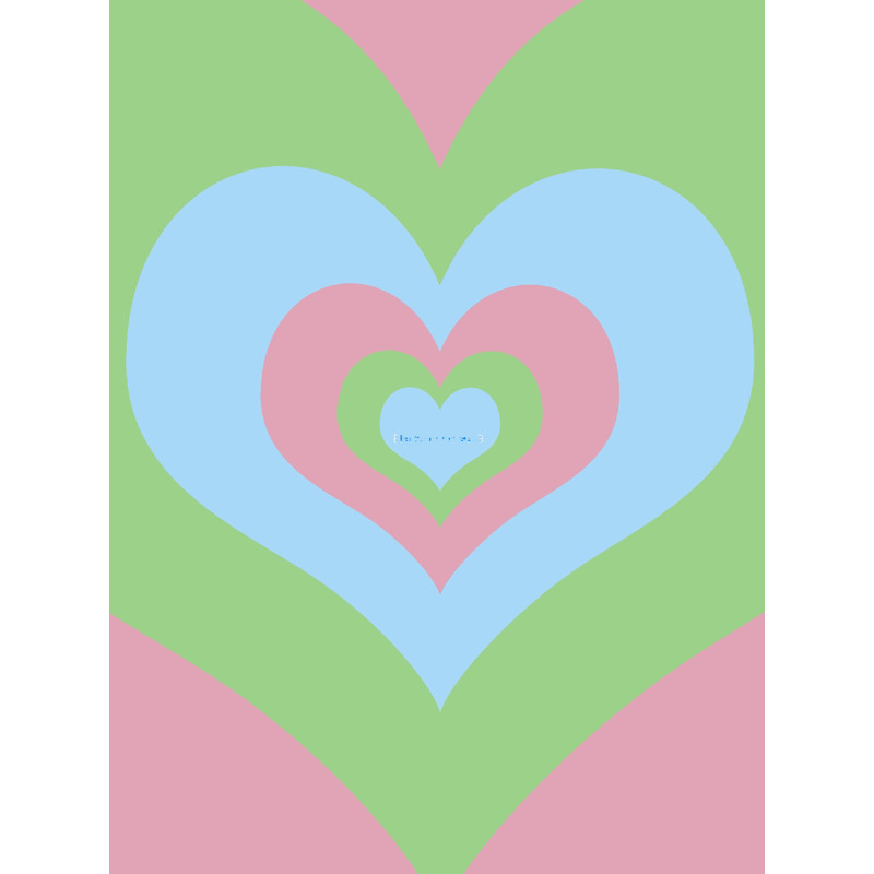 Radiating Hearts Pink, Blue, and Green Graphic .png