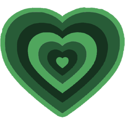 sage green powepuff girls heart