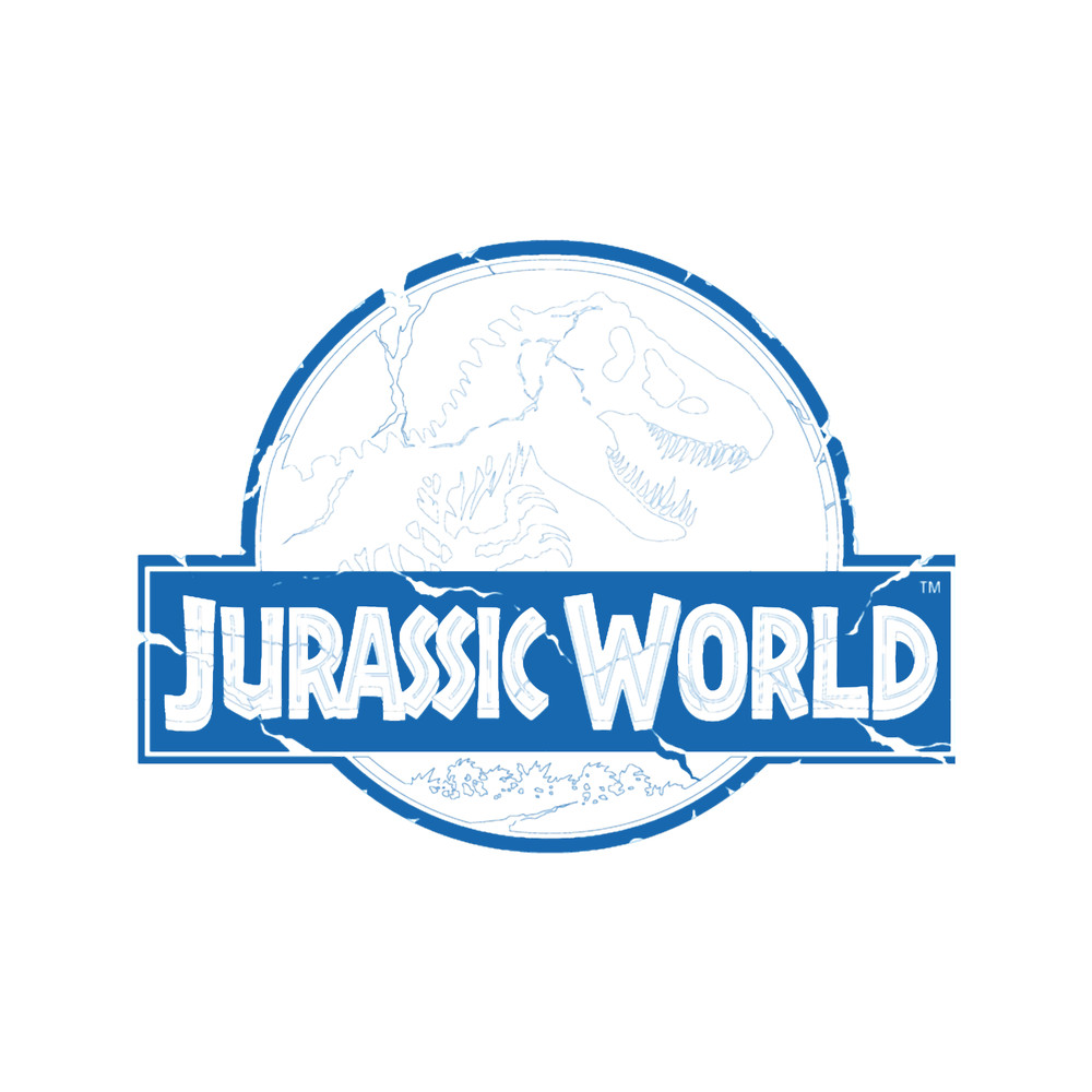 Jurassic World Distressed Blue And White Logo.png
