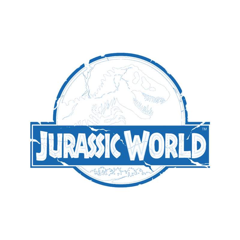 Jurassic World Distressed Blue And White Logo.png